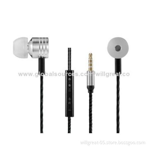 Earphone with remote control, works with Apple/Samsung, Huawei and HTC mobile phones